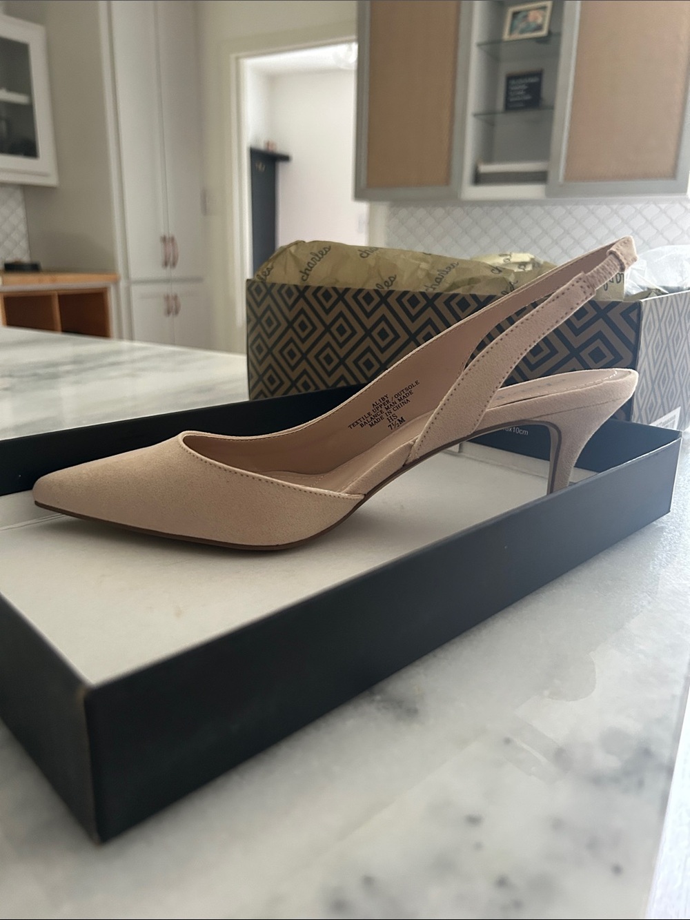NIB Charles by Charles David Aliby Slingback Pump in Beige - Picture 5 of 6